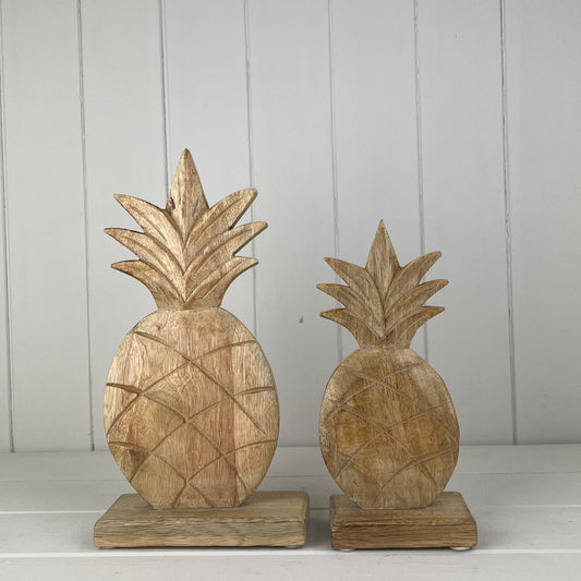 Wooden Carved Pineapple Display