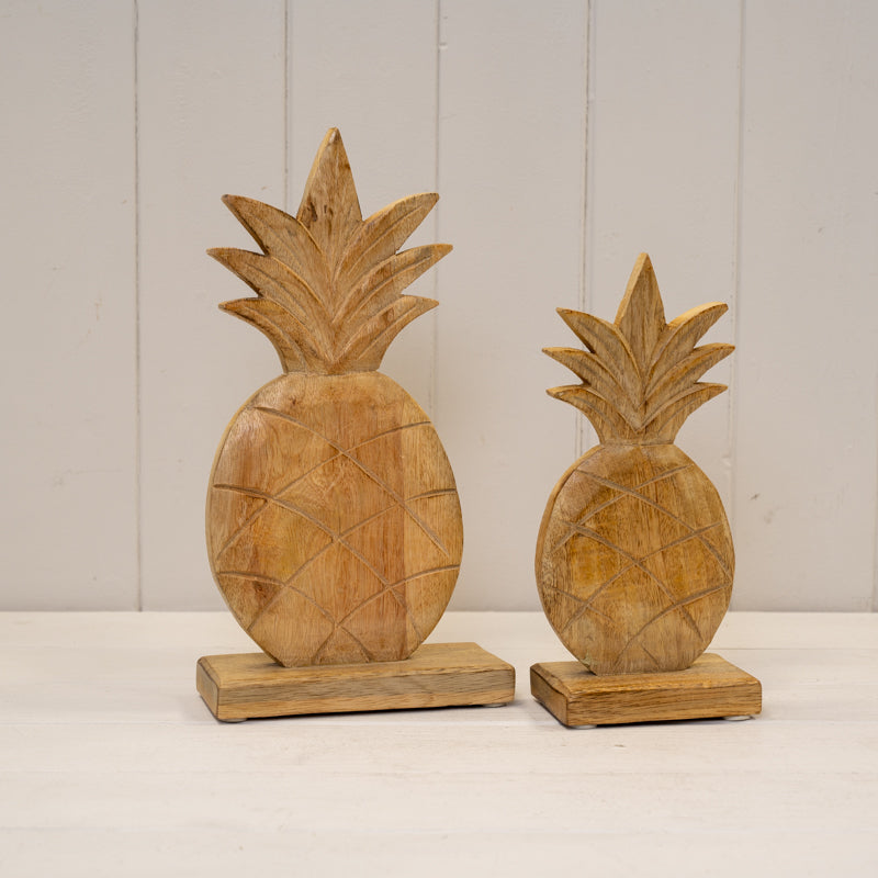 Wooden Carved Pineapple Display