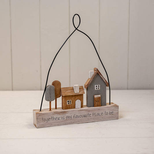 Wooden Hanging Home Sign