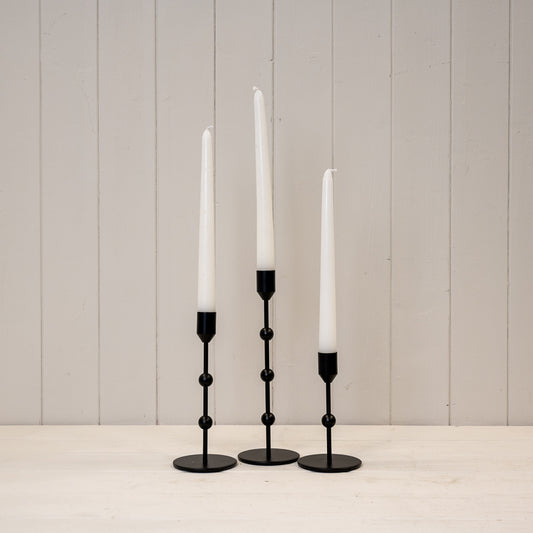 Black Candle Holders With Ball Detail
