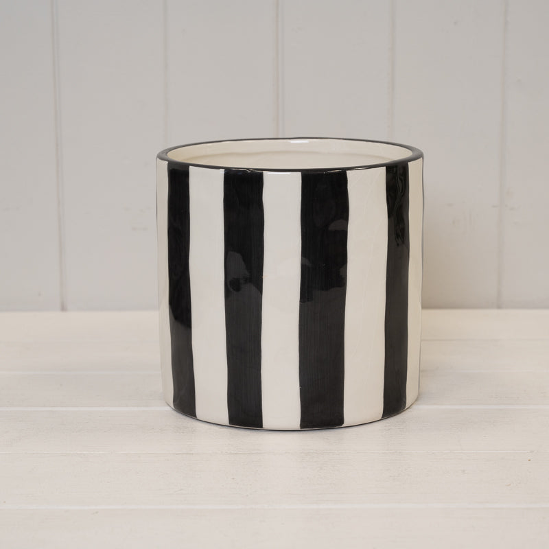 Striped Ceramic Round Pot