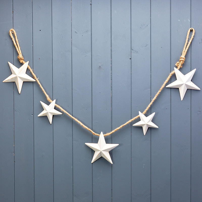 White Metal Star Garland