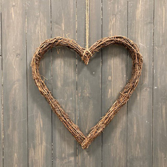 Natural Pine Twig Heart Wreath