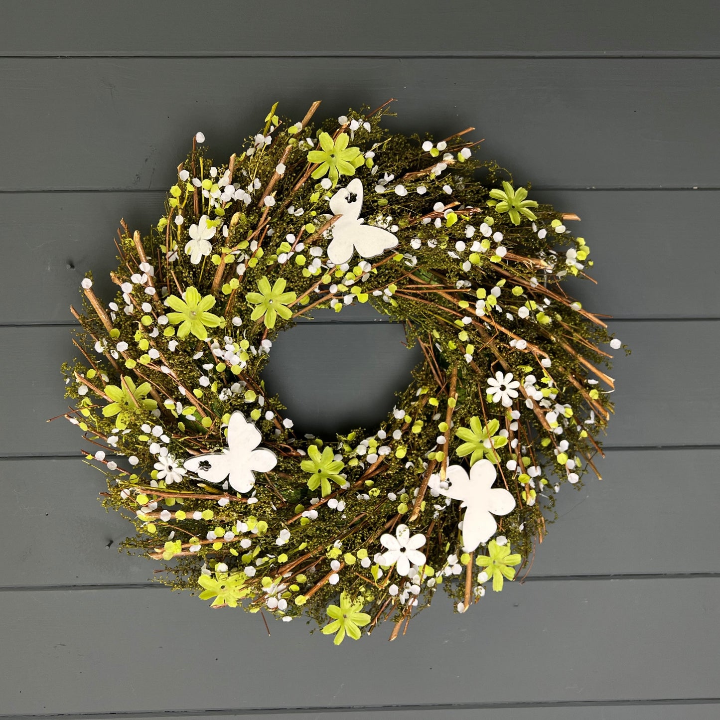 Twig, Flower And Butterfly Wreath