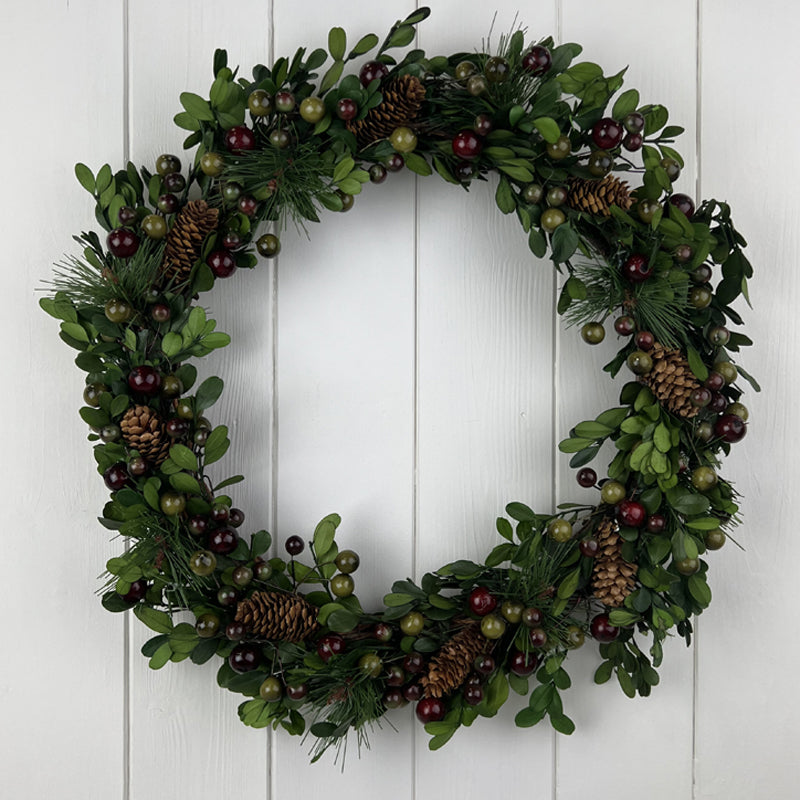 Pinecone and Berry Wreath