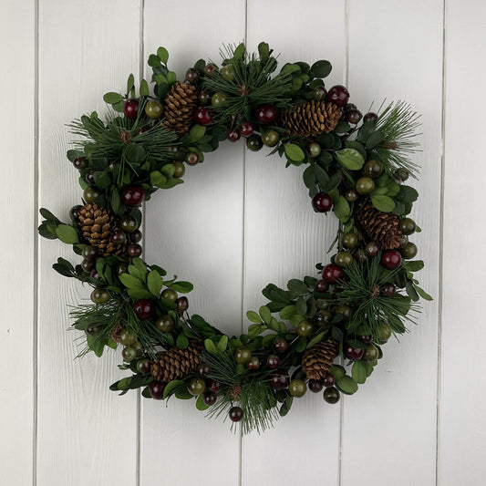 Pinecone and Berry Wreath