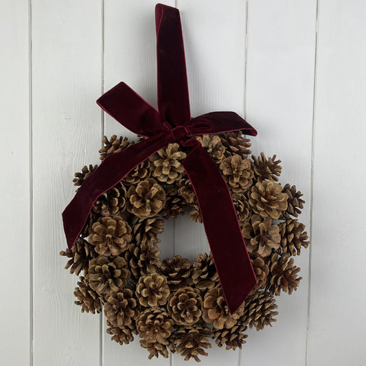 Pinecone Wreath With Bow