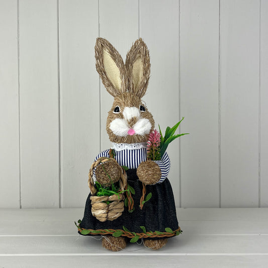 Rabbit Holding A Basket of Flowers