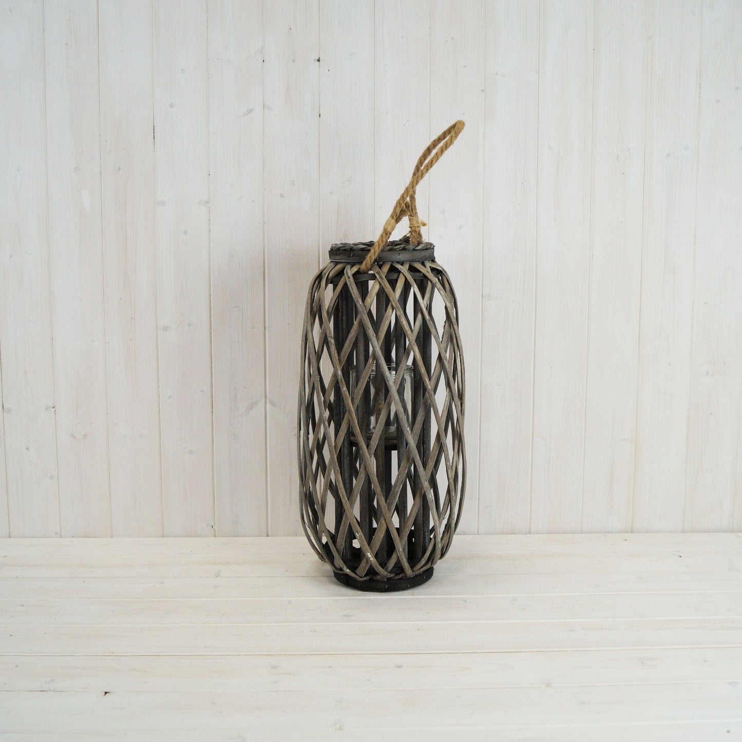 Grey Wicker Lantern