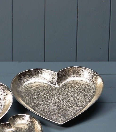 Silver Heart Shape Plate