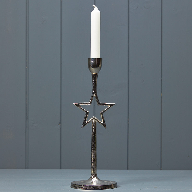 Silver Star Candle Holder