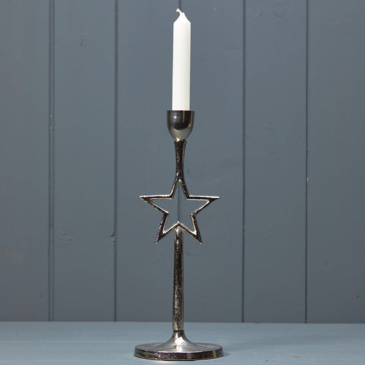 Silver Star Candle Holder