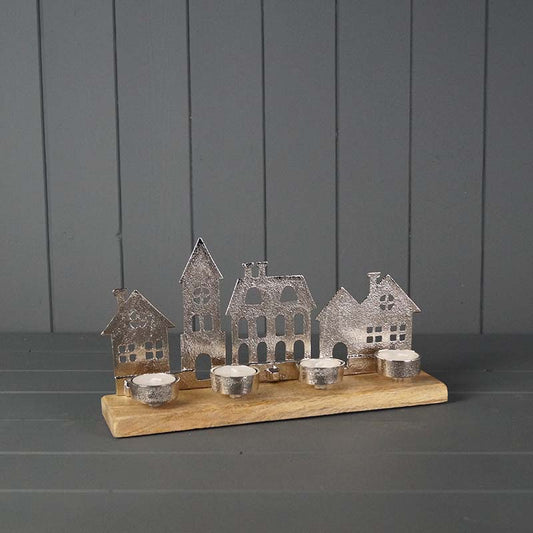 Metal Townscape Tealight Holder