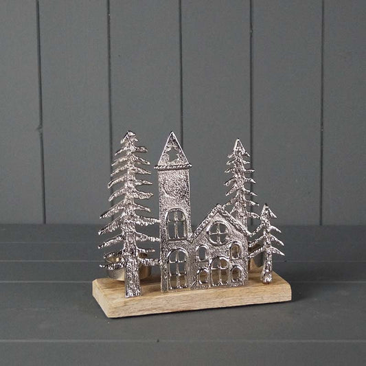 Metal Townscape Tealight Holder