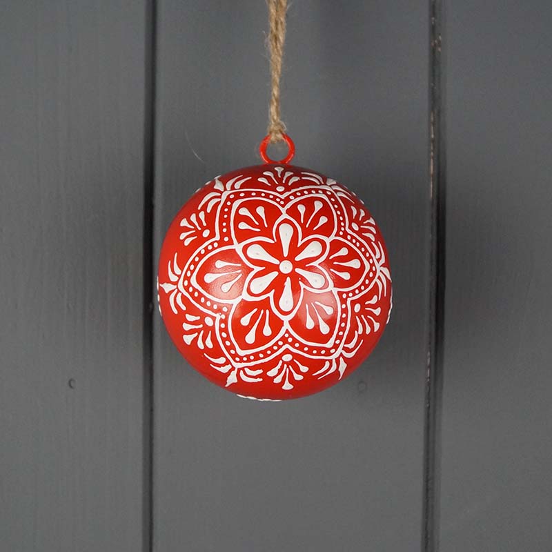 Red Hanging Handpainted Bauble