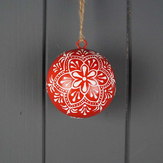 Red Hanging Handpainted Bauble