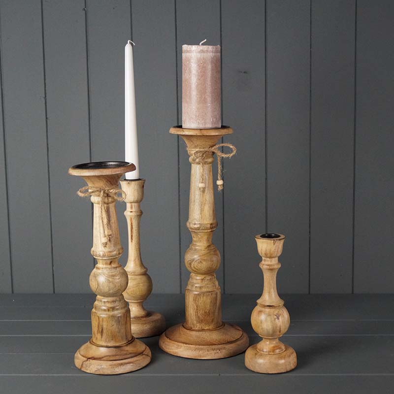 Wooden Candle Holder 15x15x36.5cm