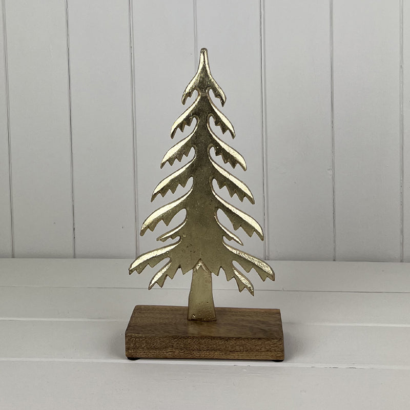 Gold Wood/Metal Tree Festive Decoration