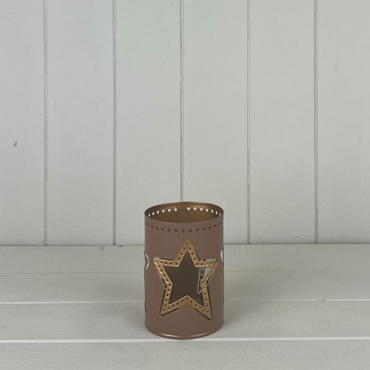 Pink Tealight Holder with Star Design