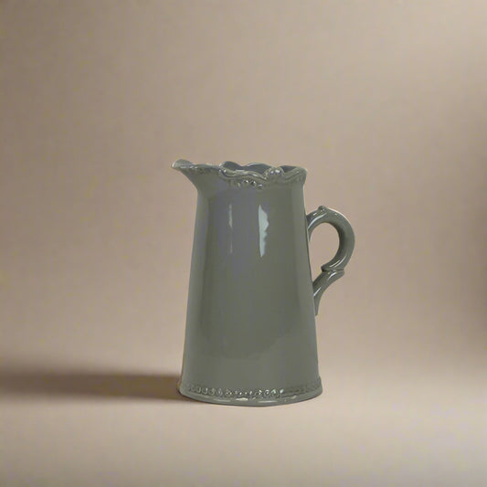Grey Jug With Decorative Rim