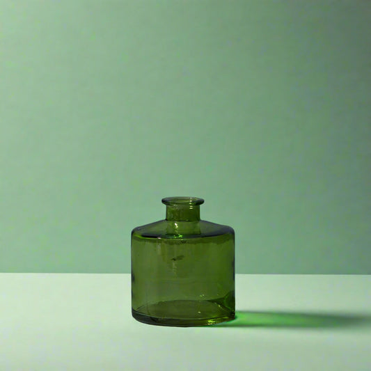 Emerald Green Squat Glass Bottle