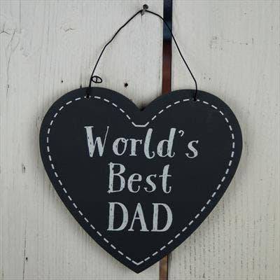Grey 'World's Best Dad' Hanging Sign