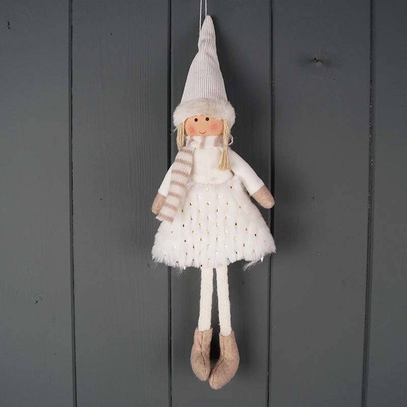 Hanging Doll With Shiny Polka Dot Skirt