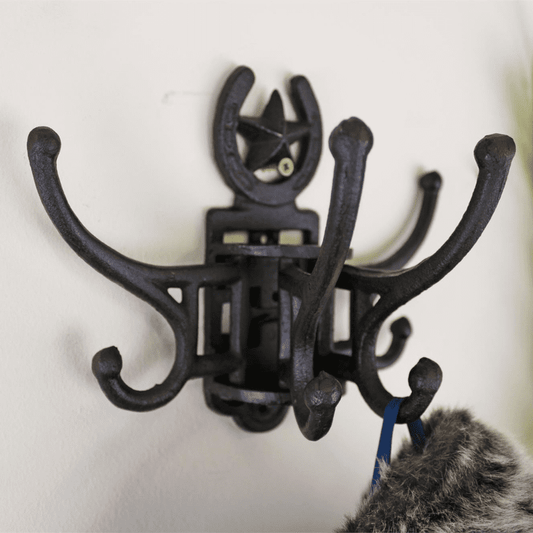 Cast Iron Wall Mounted Horseshoe Rotating Coat Hooks