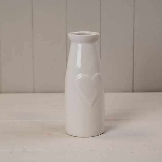 Ceramic Vase White Heart