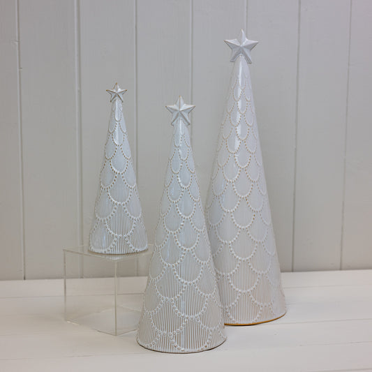 Glazed Ceramic Tree Ornament With Textured Detail