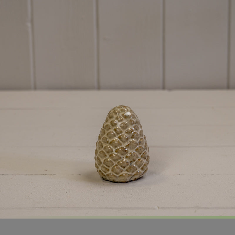 Beige Mottle Ceramic Pinecone