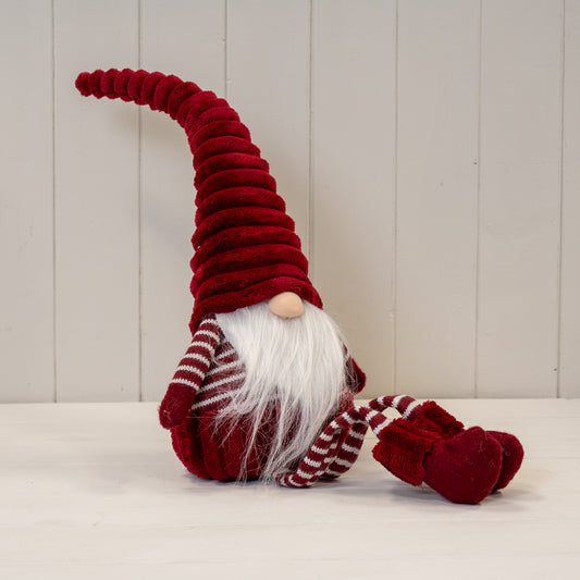 Red Stripey Gonk With Bendy Ribbed Hat