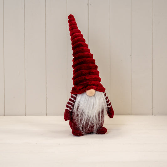 Short Red Stripey Gonk With Ribbed Hat
