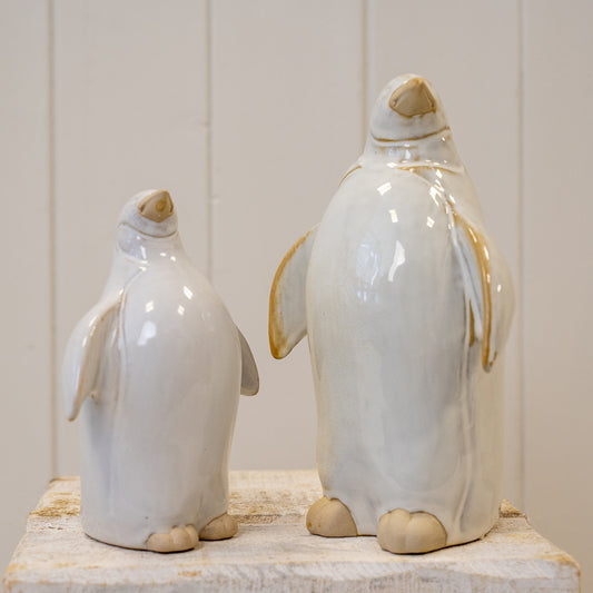 Stone Glazed Ceramic Penguin Ornament