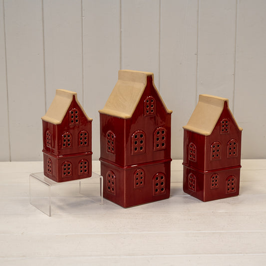 Red Ceramic LED Townhouse With Sand Roof
