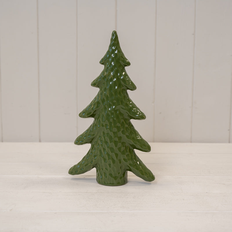 Dimpled Green Ceramic Christmas Tree Ornament