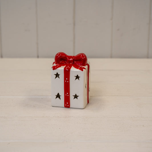 White/Red Ceramic Present With LED