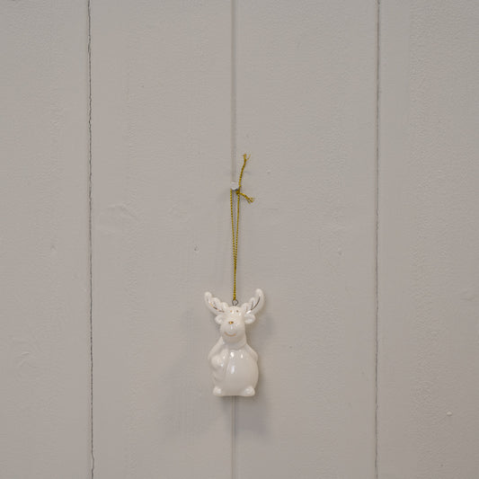 White Ceramic Hanging Reindeer