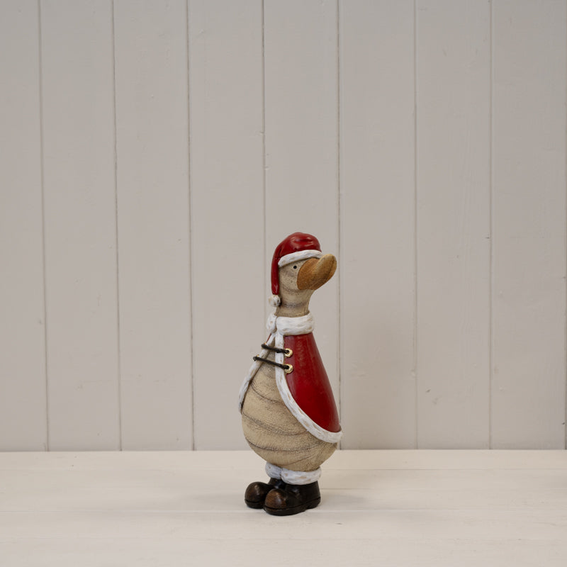 Festive Santa Polyresin Duck