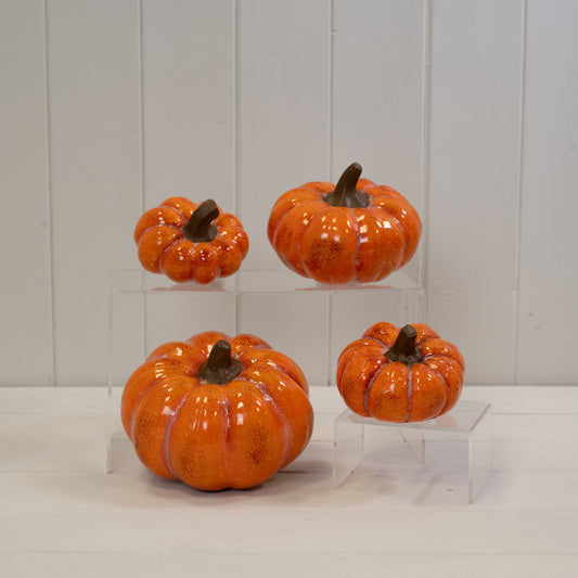 Orange Ceramic Vintage Style Pumpkin