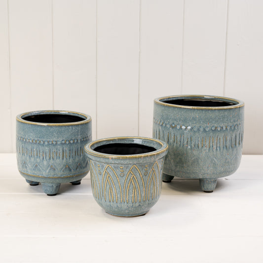 Blue Ceramic Pot Collection
