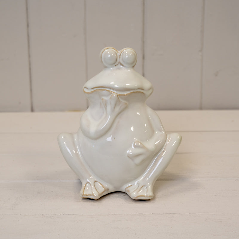 Cream Ceramic Frog