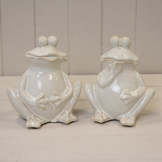 Cream Ceramic Frog