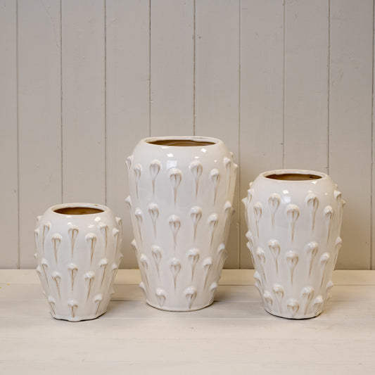Cream Ceramic Bobble Vase