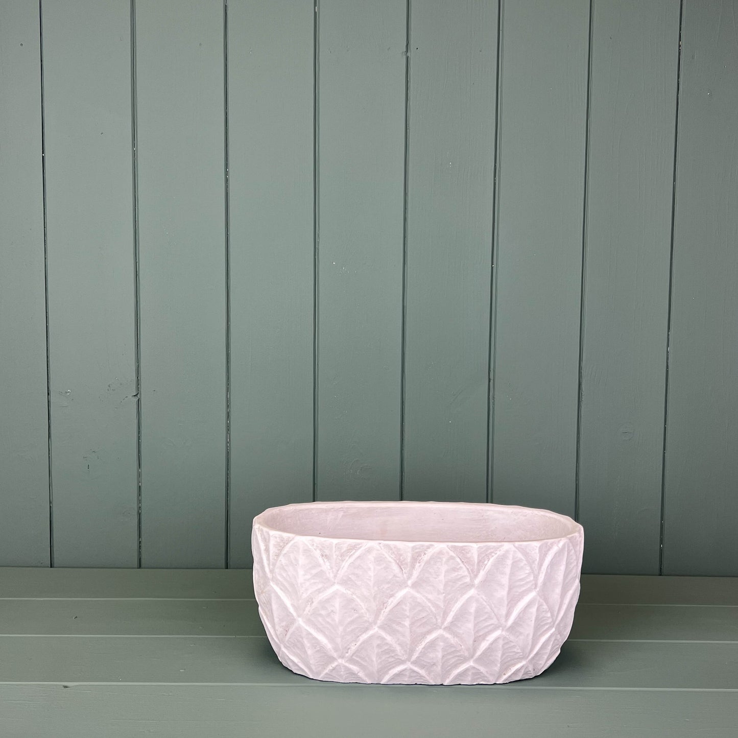 Trough White Cement Pot