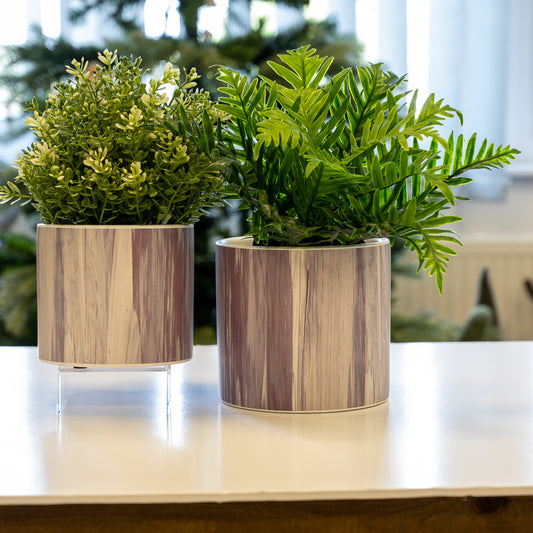 Grey Wood Grain Pots