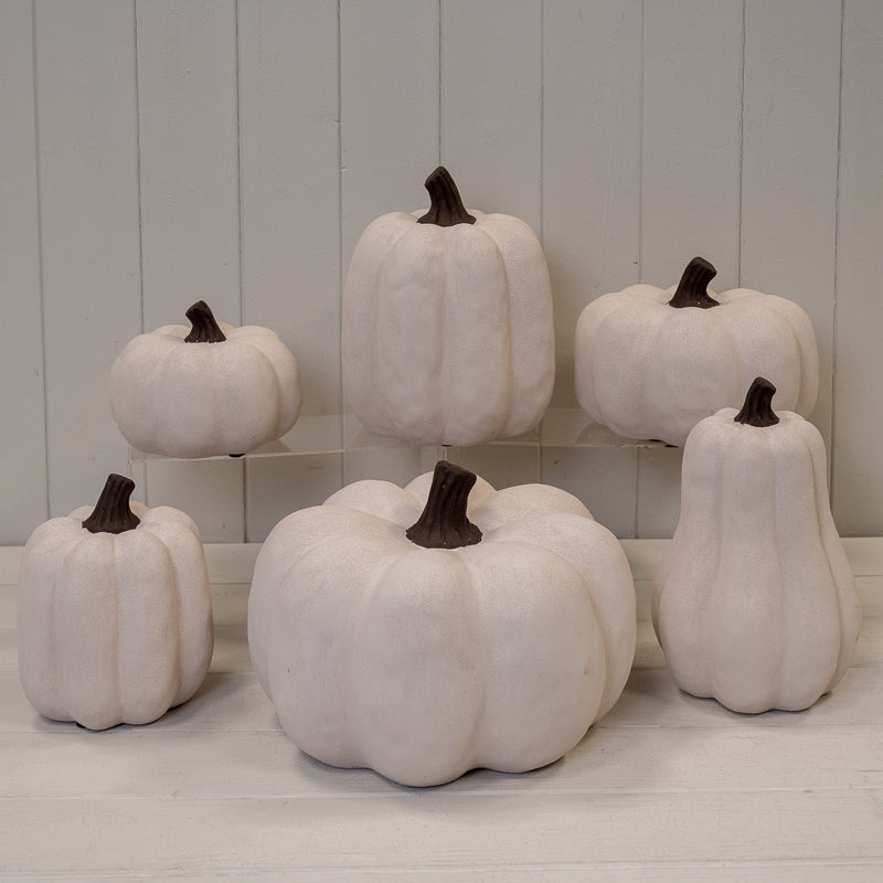 Cotton White Ceramic Pumpkin Collection