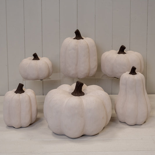 Cotton White Ceramic Pumpkin Collection