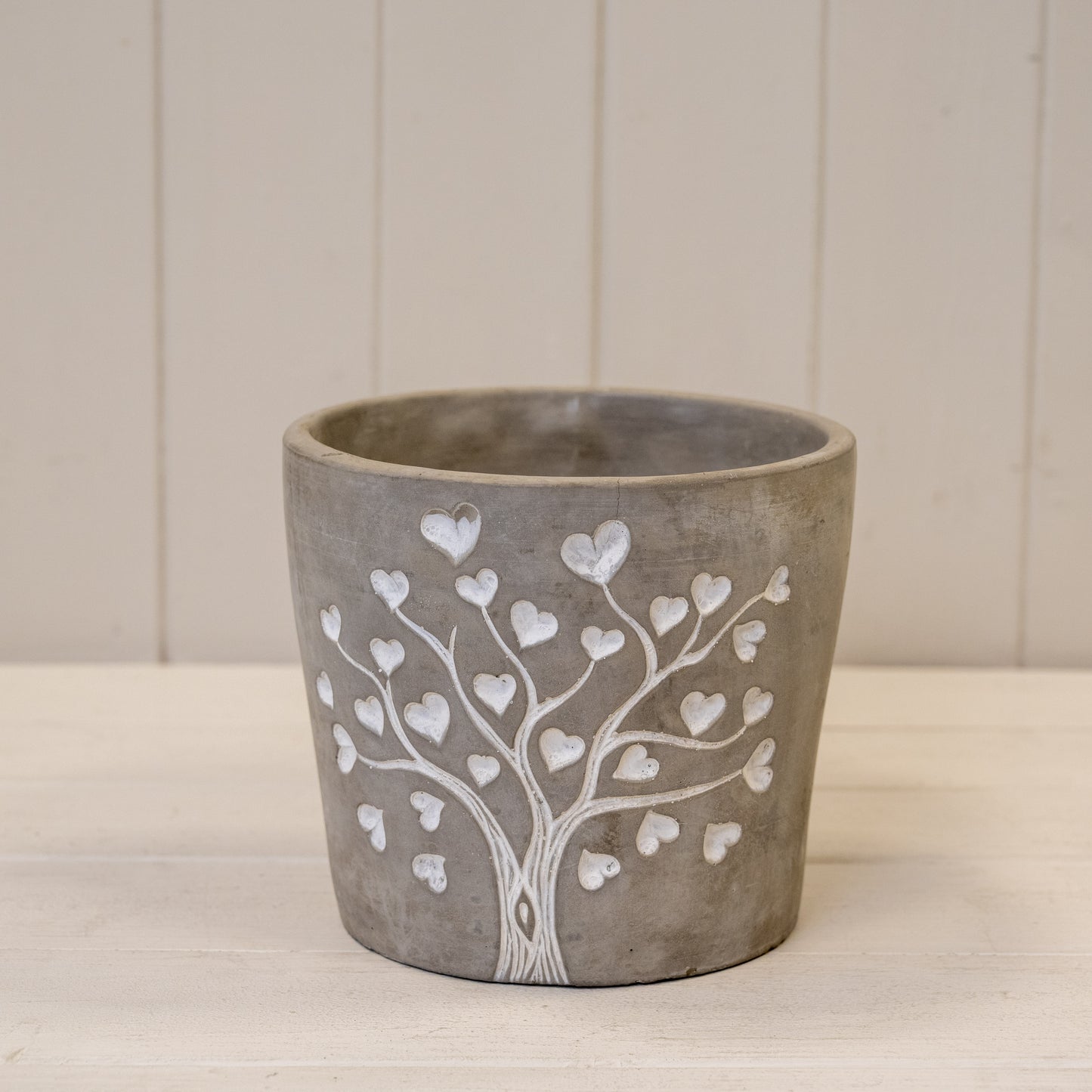 Grey Cement Love Tree Pot