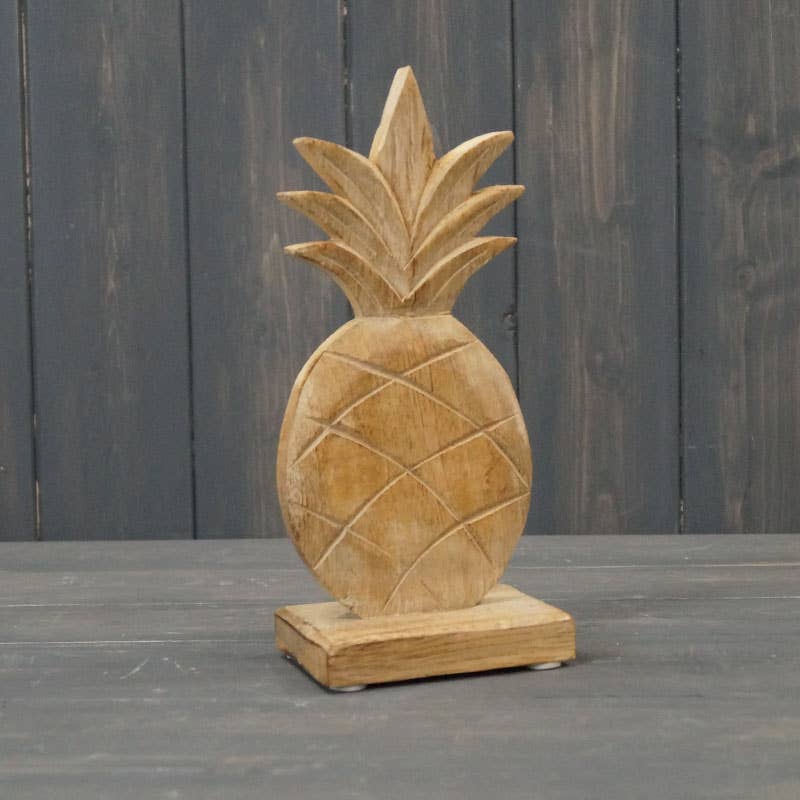 Wooden Carved Pineapple Display